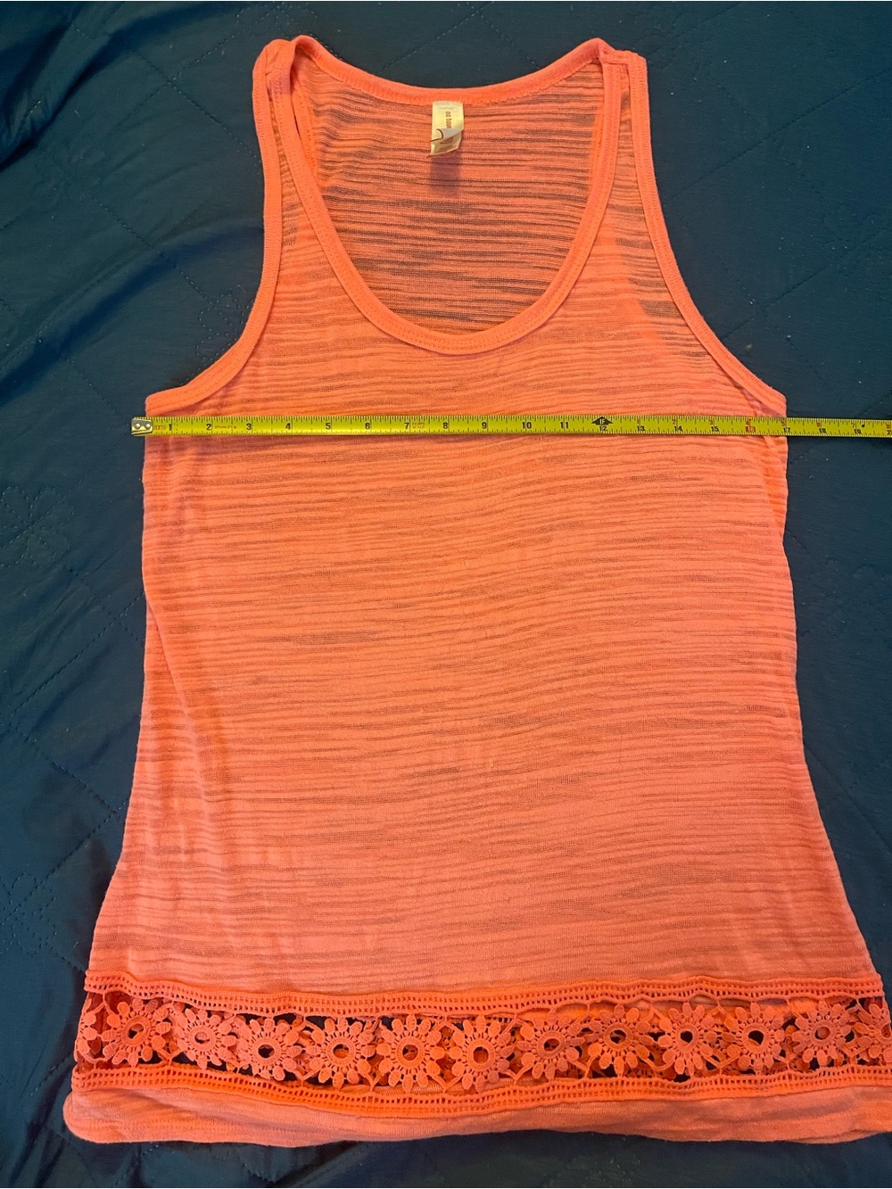 No Boundaries Coral Knit Tank with Crochet Hem